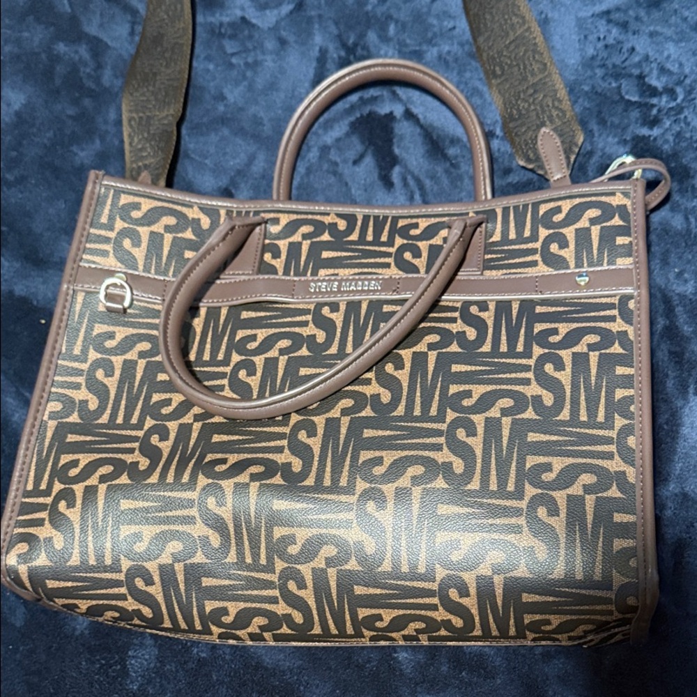Steve Madden Brown Patterned Messenger Bag